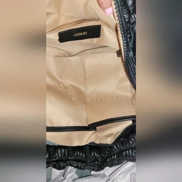 Jason Wu Fay Black Vegan Leather Large Bubble Hobo Shoulder Bag - Picture 3 of 6